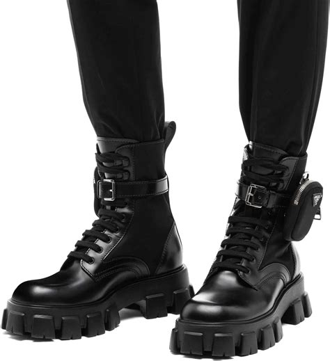 white prada combat boots|prada ankle boots women's.